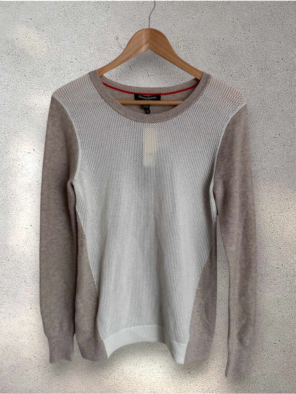 NWT Tommy Bahama Cream & Taupe Cashmere Pullover